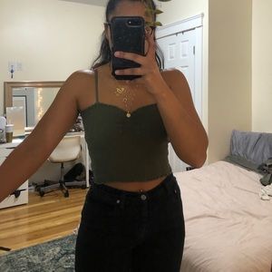 Green Ribbed Tank